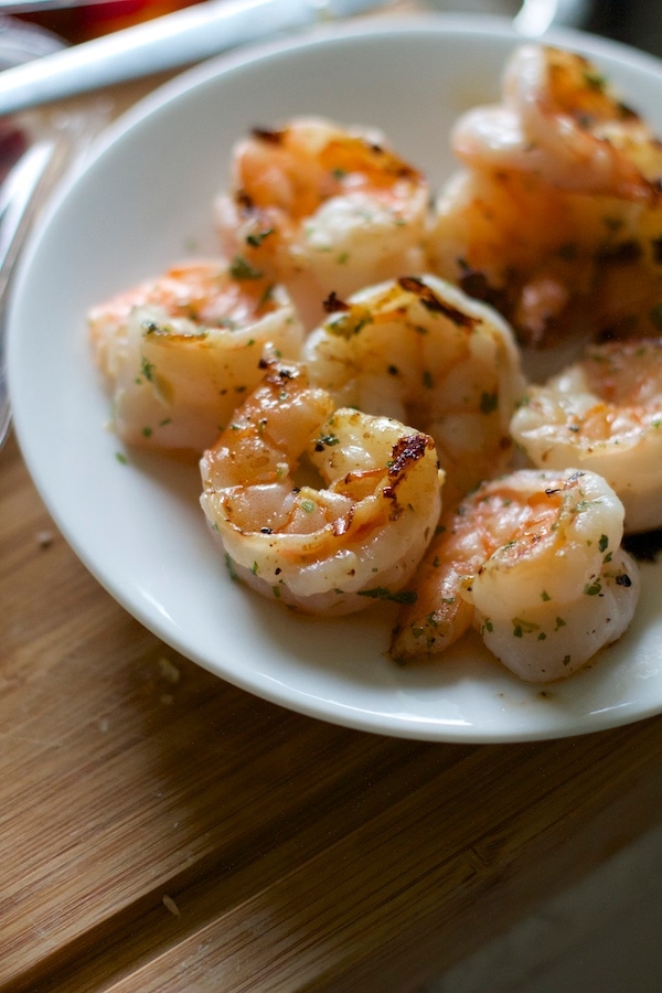 Cooked shrimp on a plate