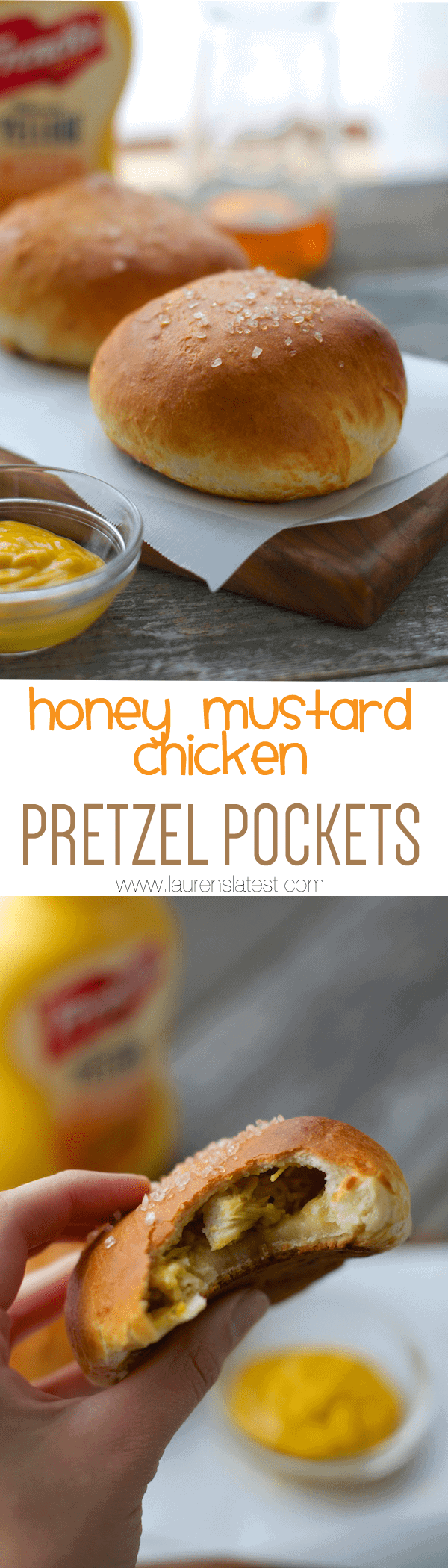 Honey Mustard Chicken Pretzel Pockets