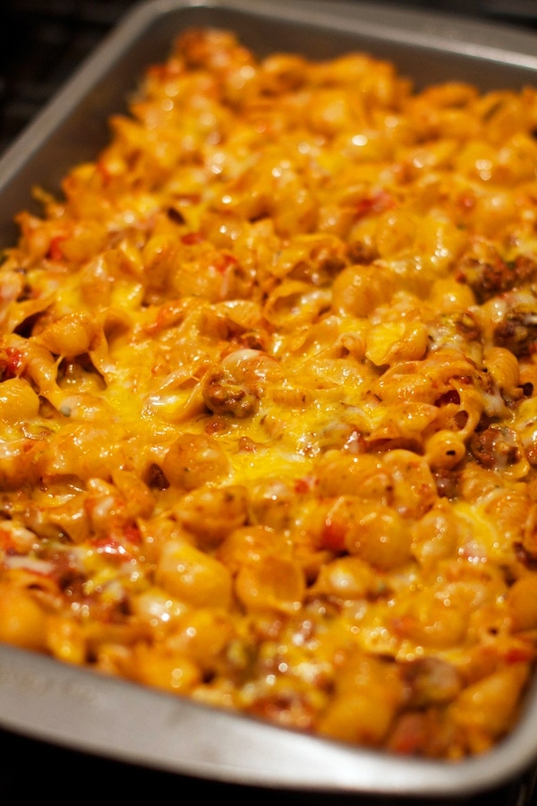 recipe for homemade mac and cheese with hamburger
