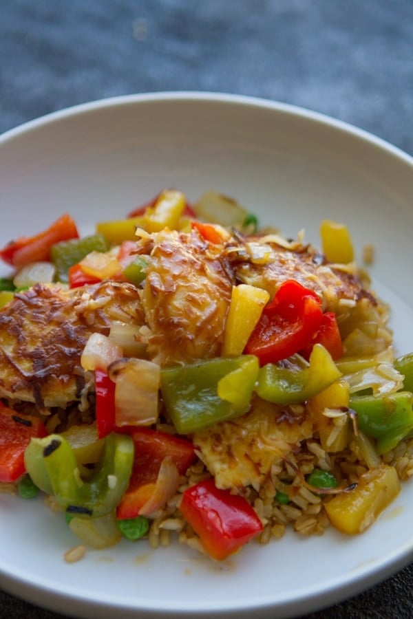 Coconut Chicken with Pineapple and Peppers
