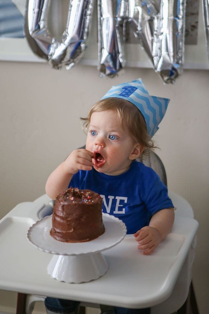 Eddie eating cake