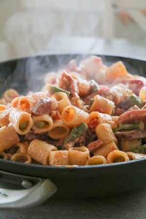 Smoked Sausage Pasta with Asparagus - Lauren's Latest