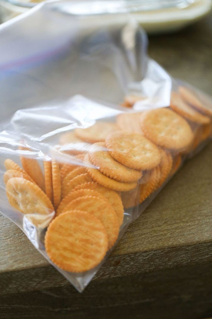 ritz crackers in a ziploc bag