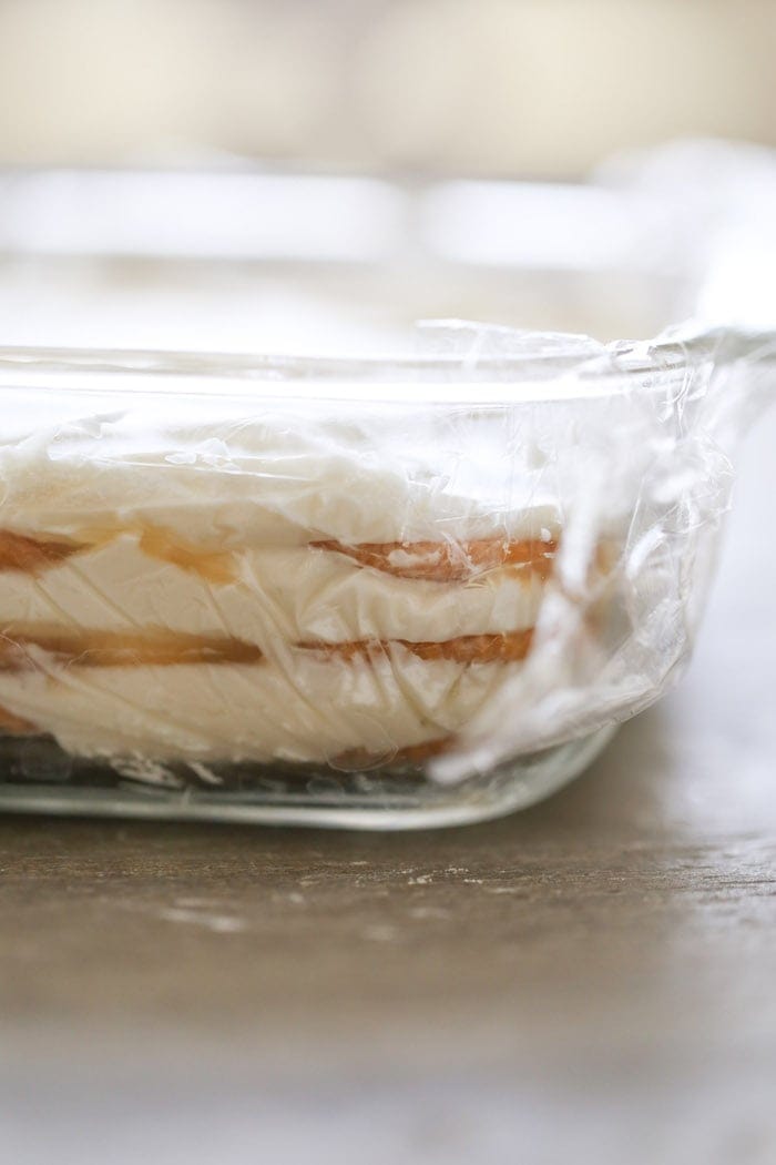 Salted Caramel Ritz Cracker Ice Box Cake