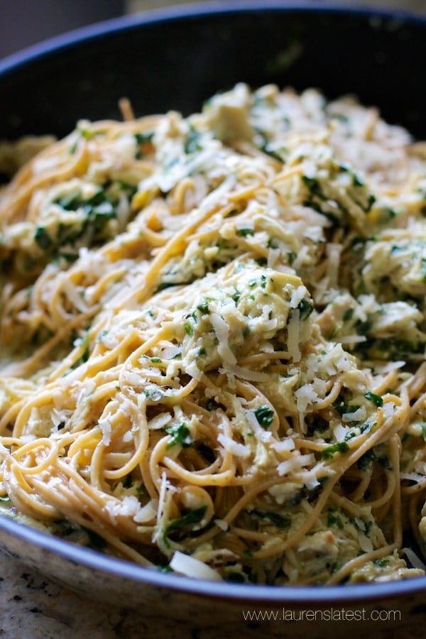 Garlic Chicken and Kale Spaghetti