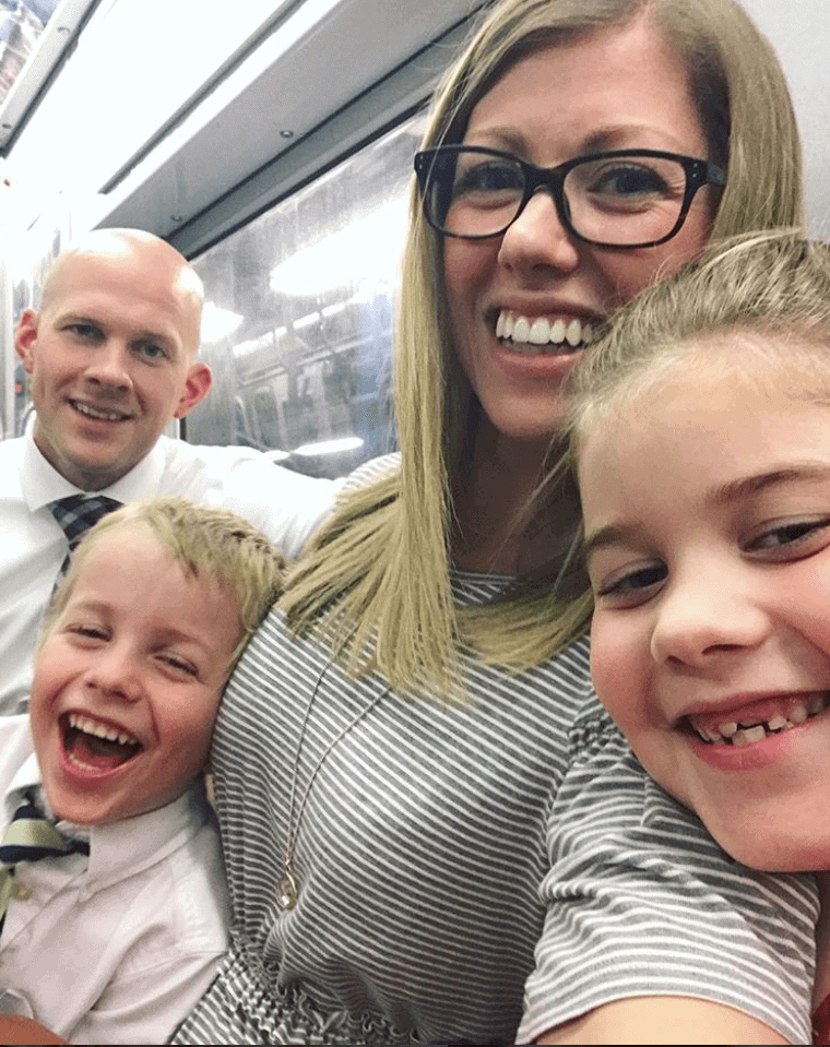 Brennan family on the train