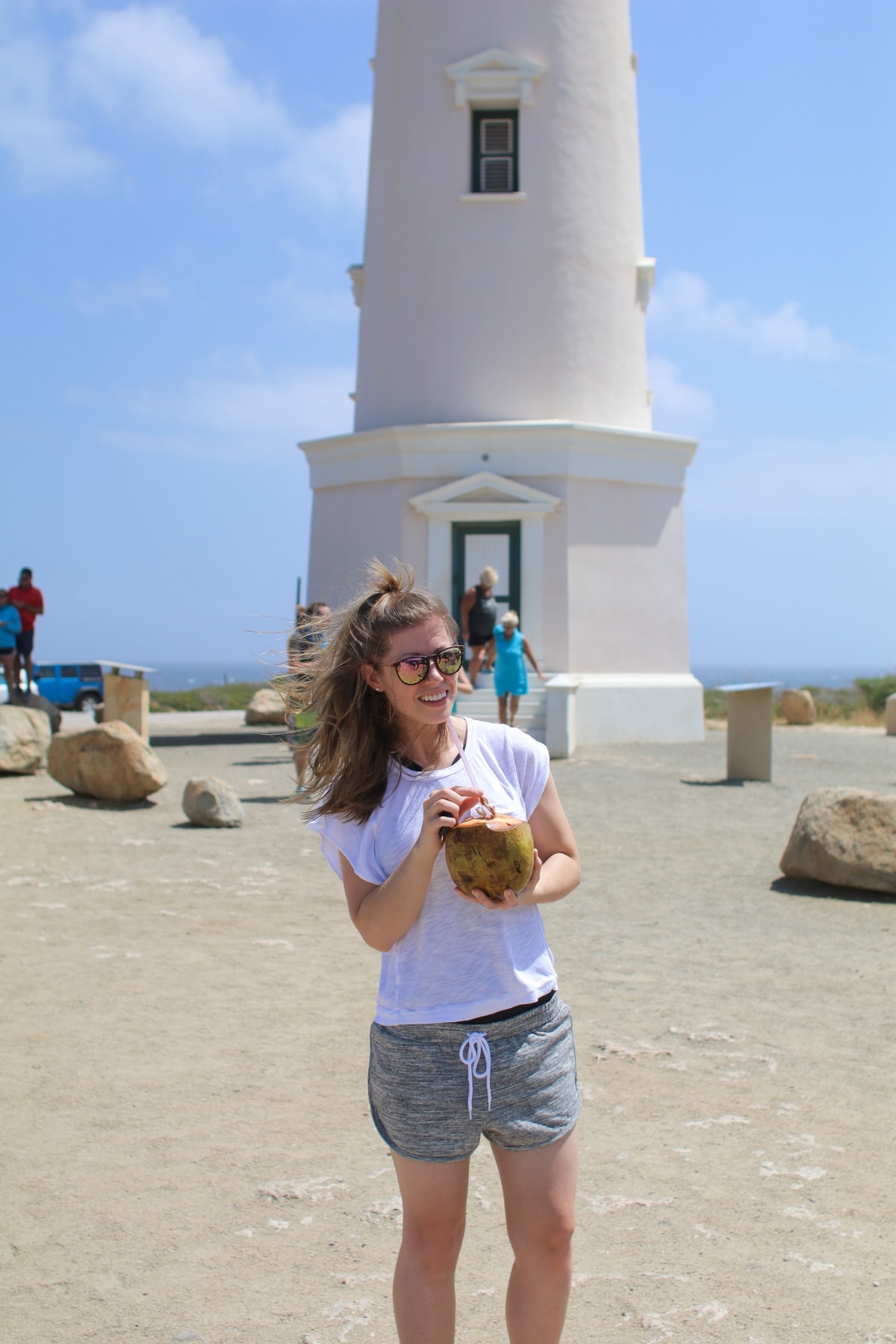 Lauren standing in front of a tower