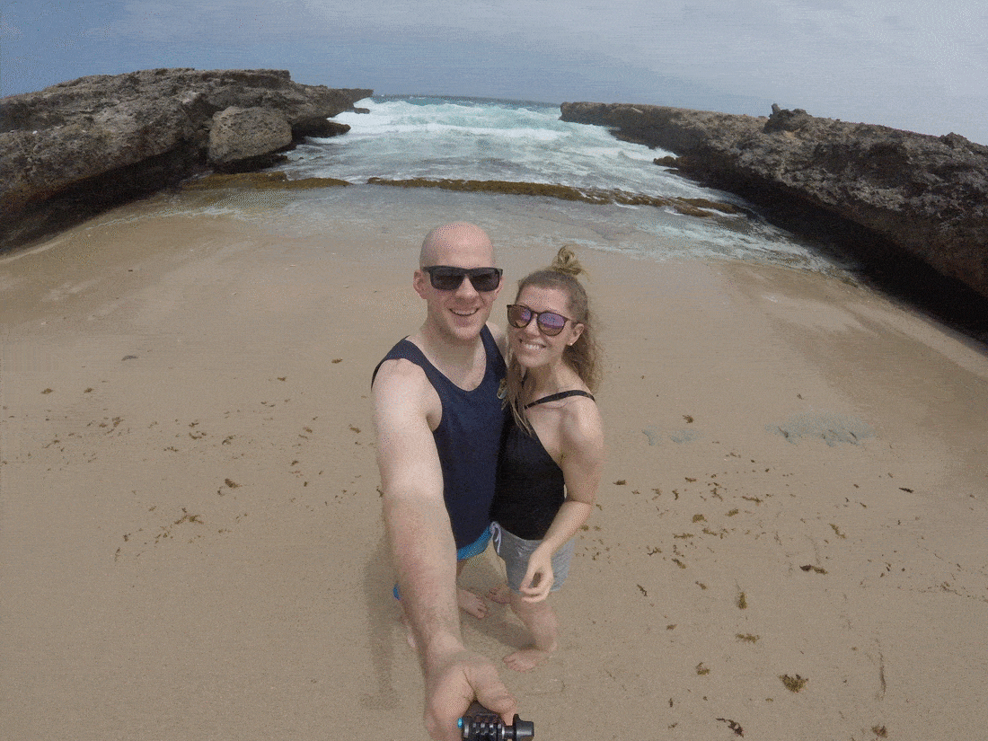 Lauren and Gordon on the beach