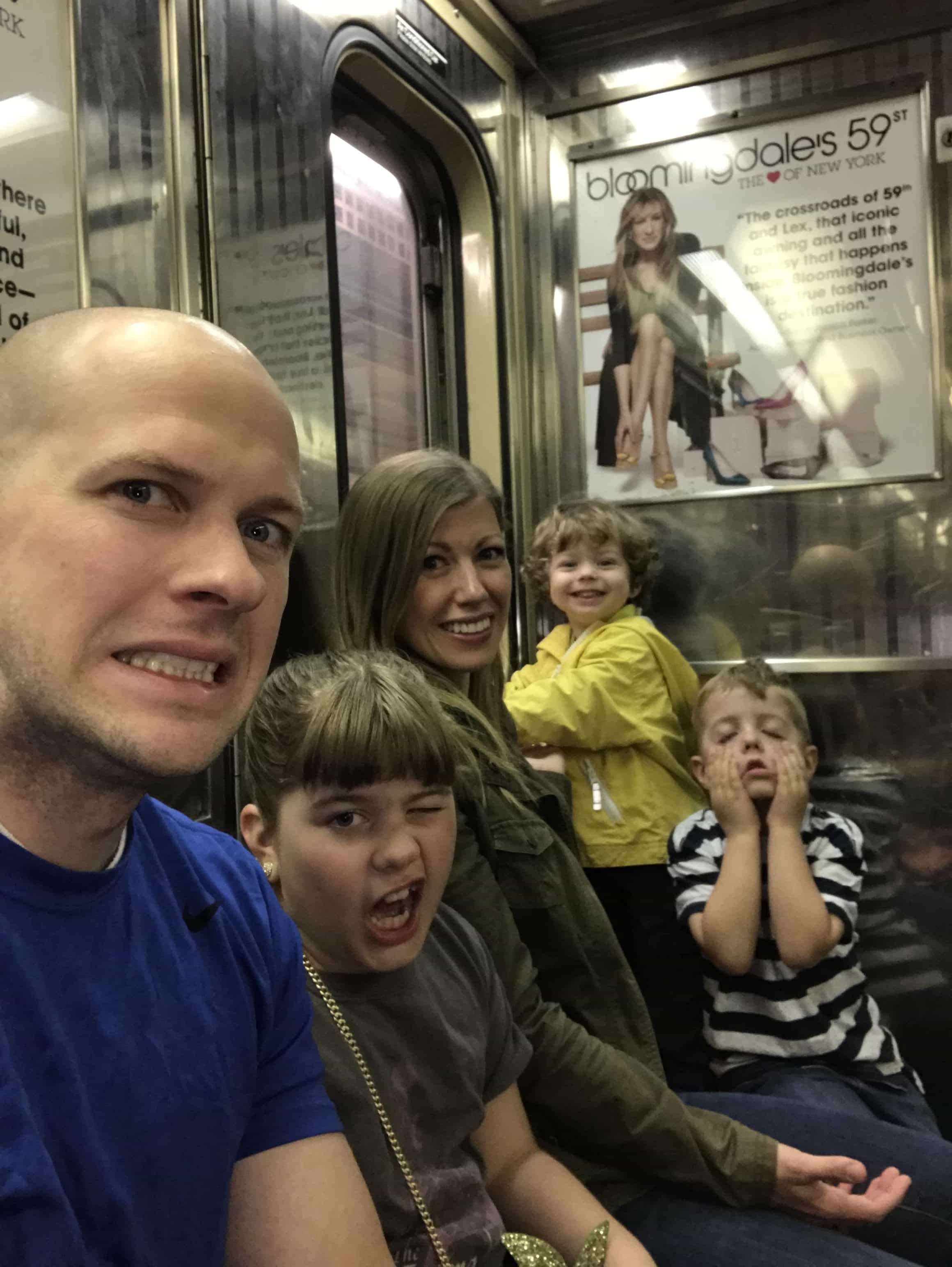 Gordon and the kids on the subway