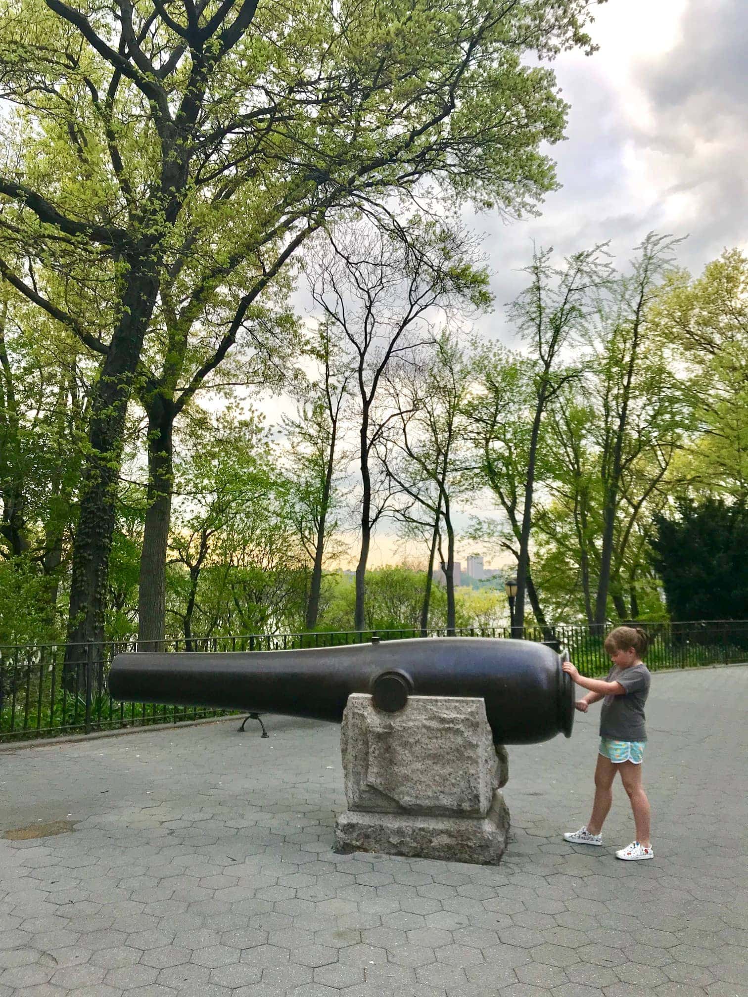 Brooke at a cannon