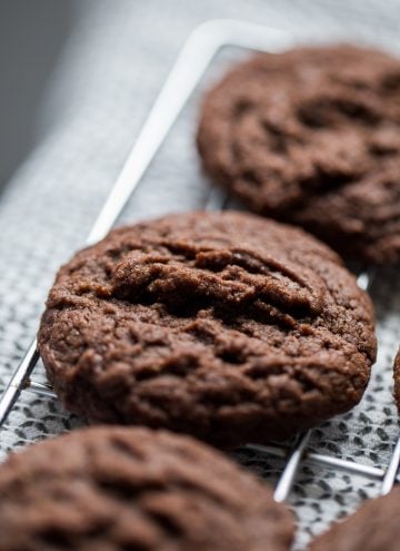 Chocolate Cookies on a cooling wrack