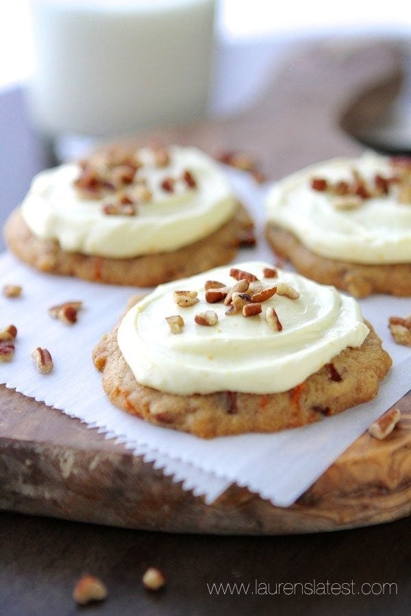 Carrot Cake Cookies with Orange Cream Cheese Frosting