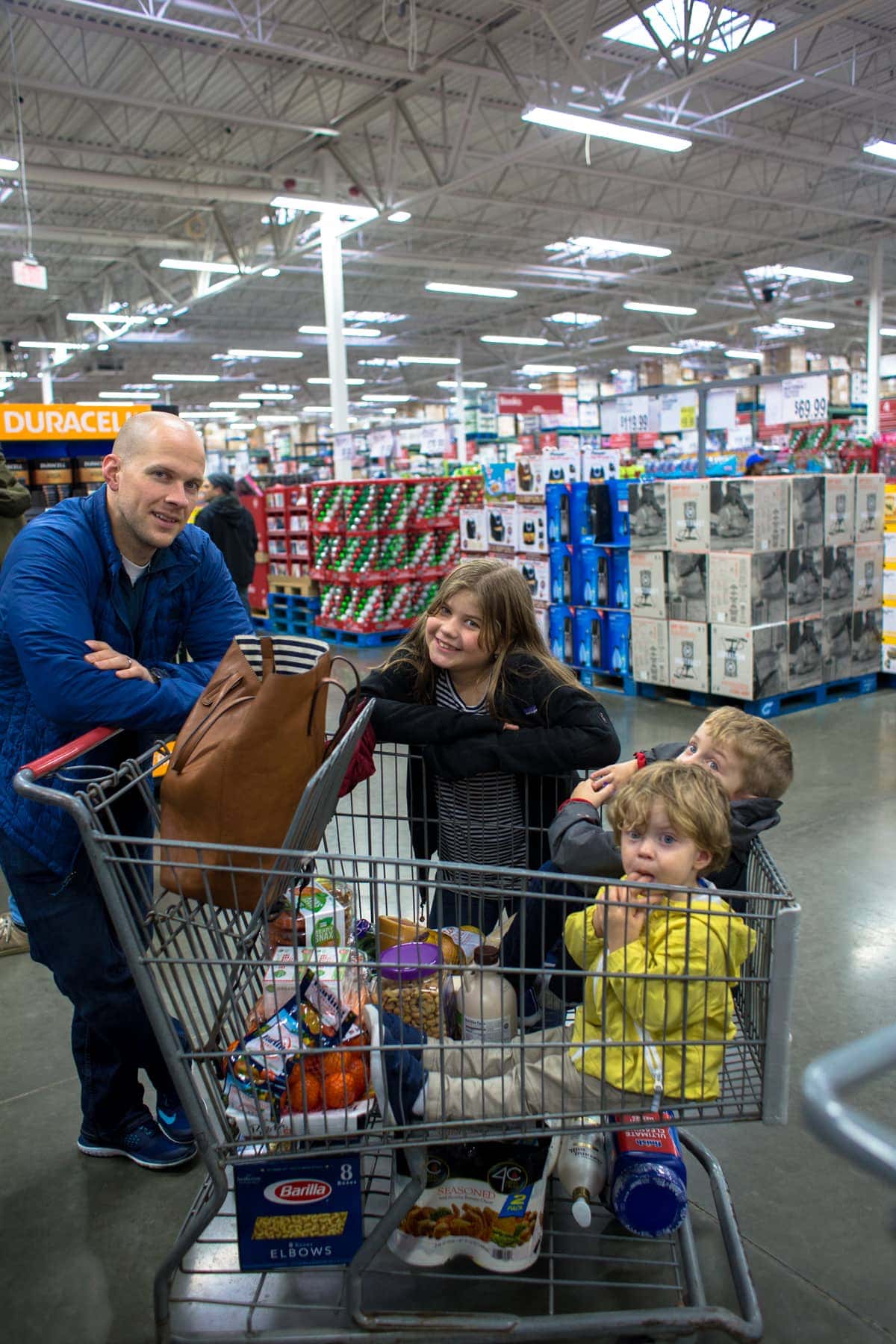 Gordon and kids at the store