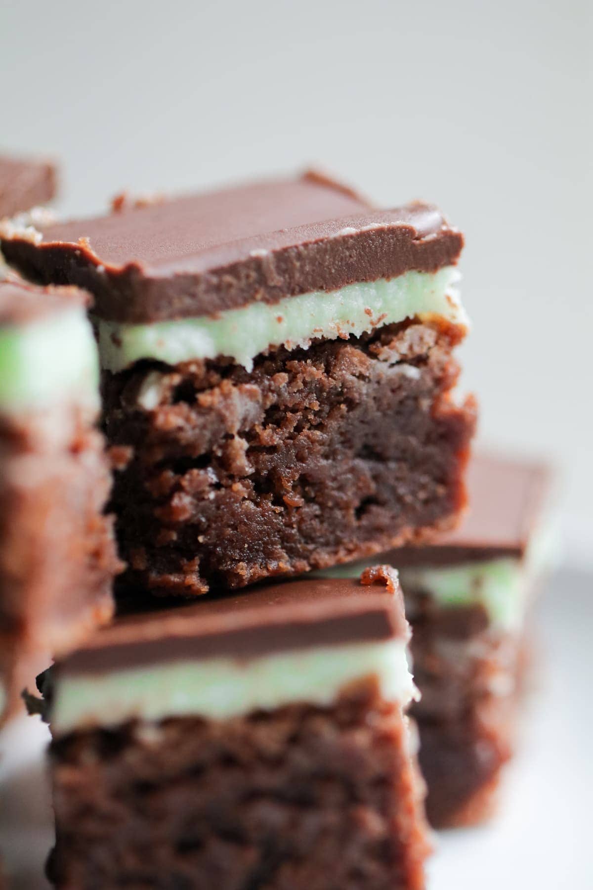 A close up of Mint Brownies