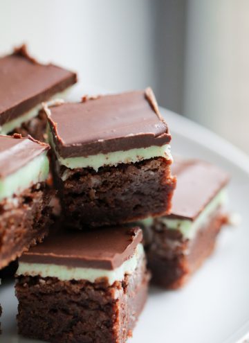 Mint Brownies on a plate