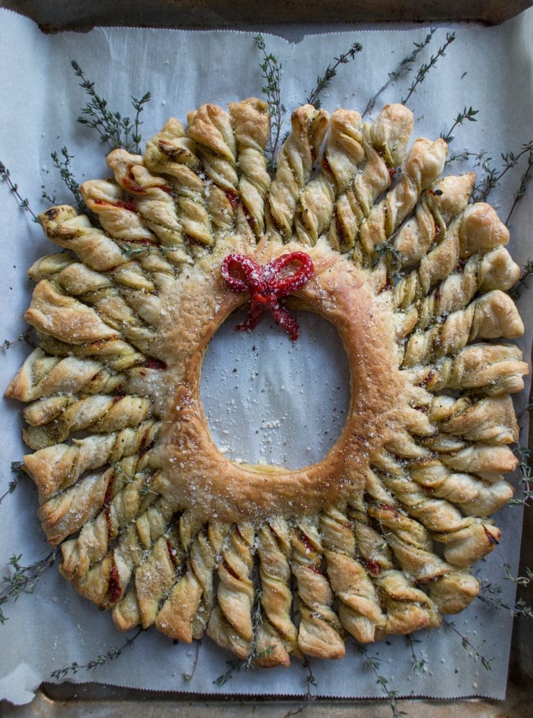 Puff Pastry Pesto Wreath - Lauren's Latest