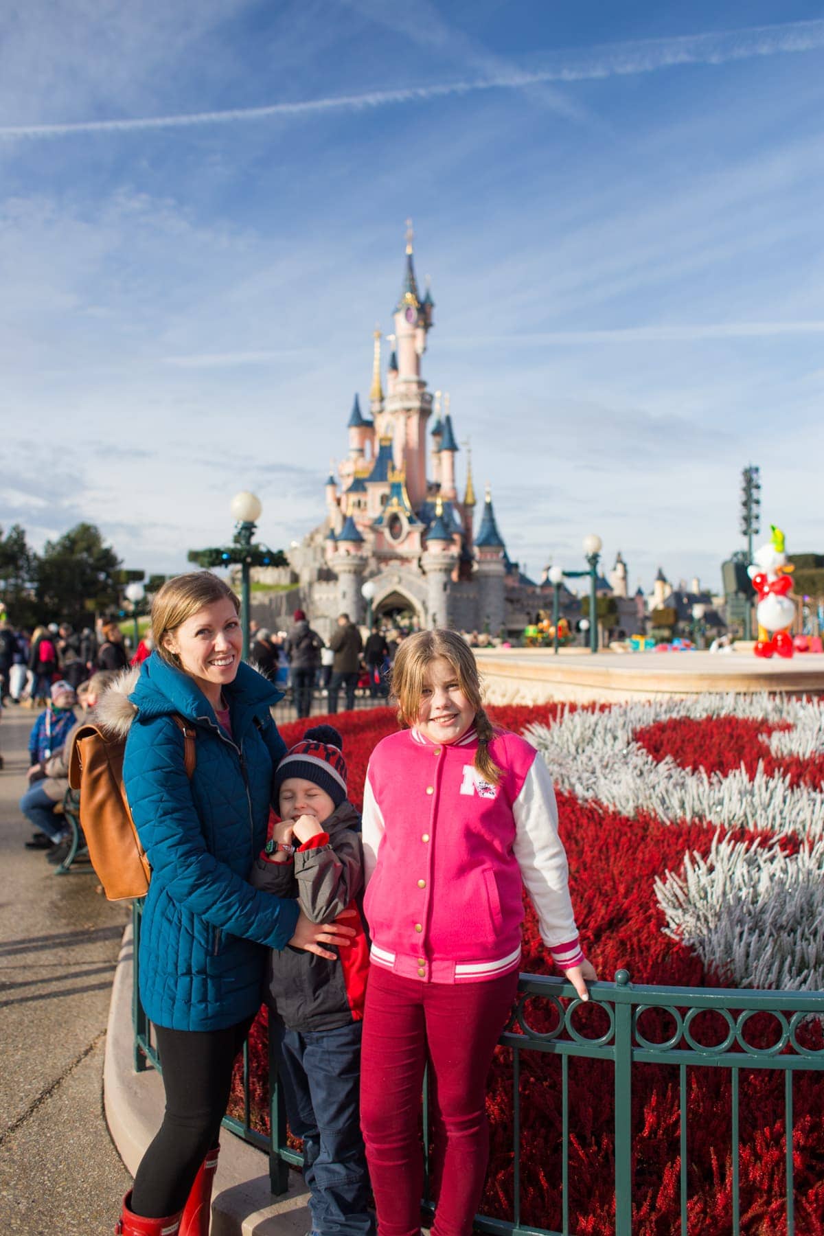 Lauren and the kids at Disneyland Paris