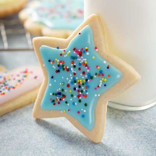 3.0 Blue Square Outline Frosted Cookie