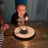 Eddie with a birthday cupcake