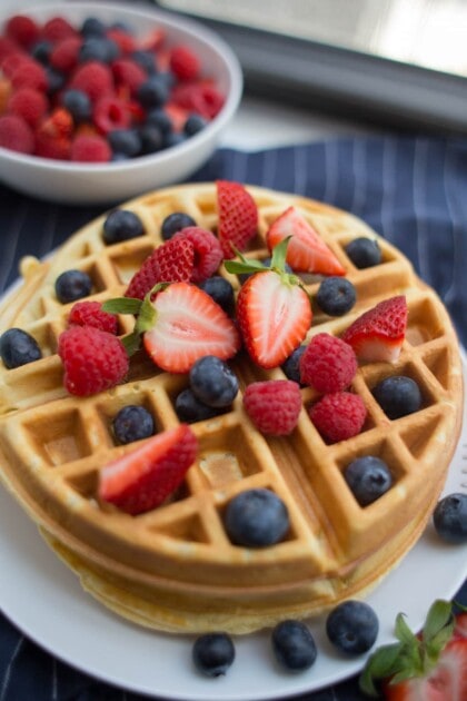 EASY Belgian Waffles Recipe - Lauren's Latest