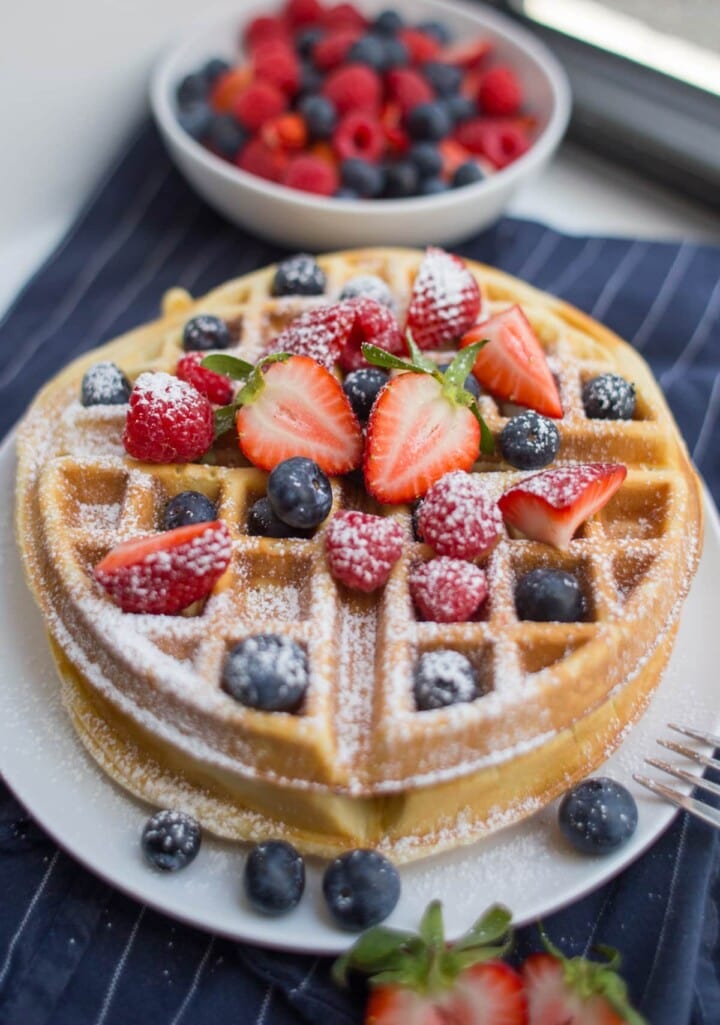 EASY Belgian Waffles Recipe - Lauren's Latest