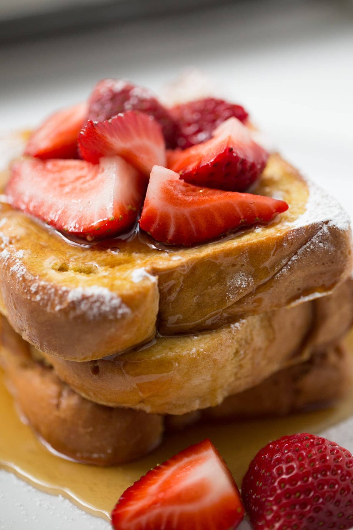Brioche French toast with strawberries