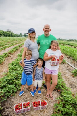 Brennan family strawberry picking
