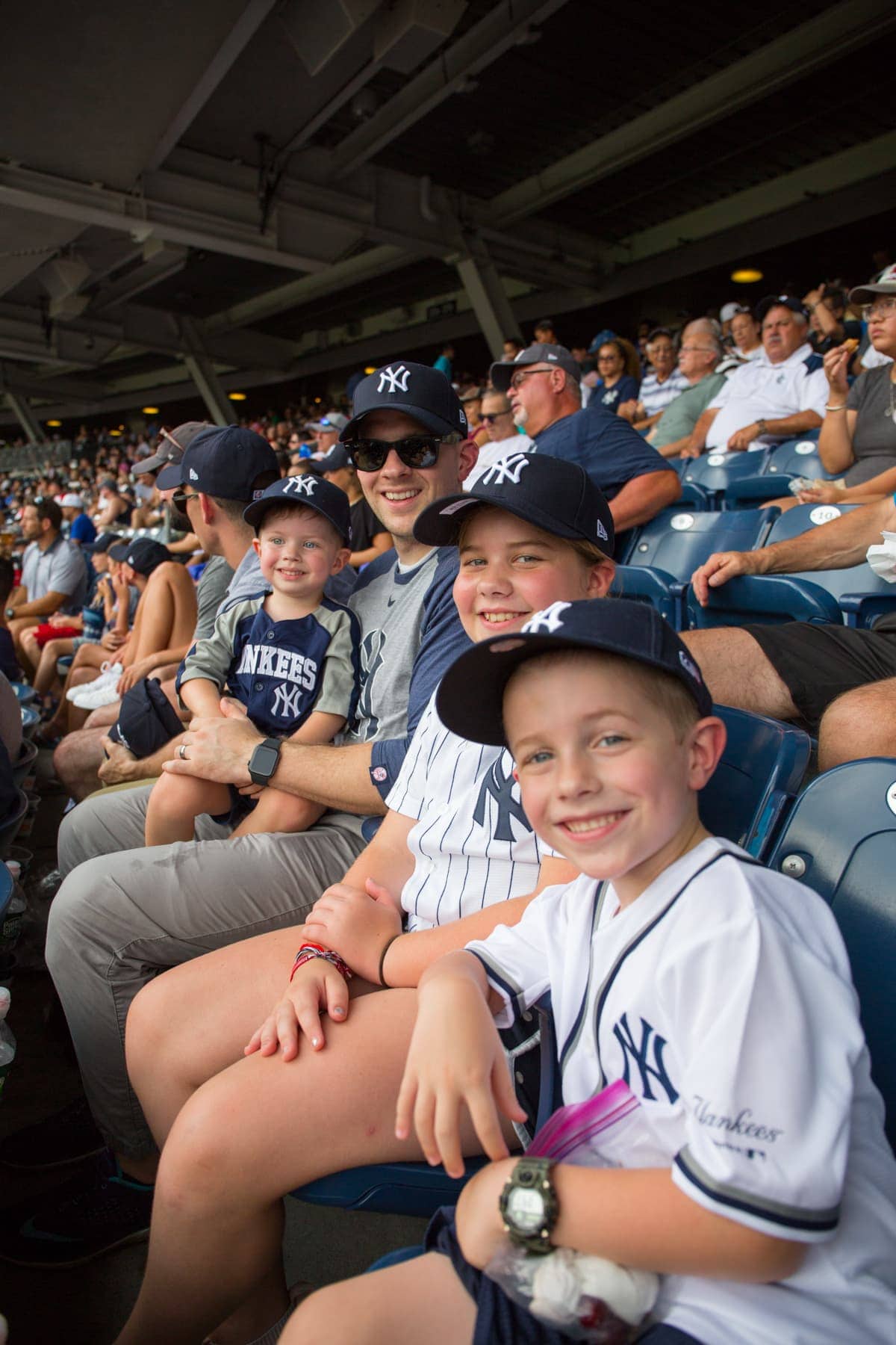 Gordon and the kids at a NY Yankees game