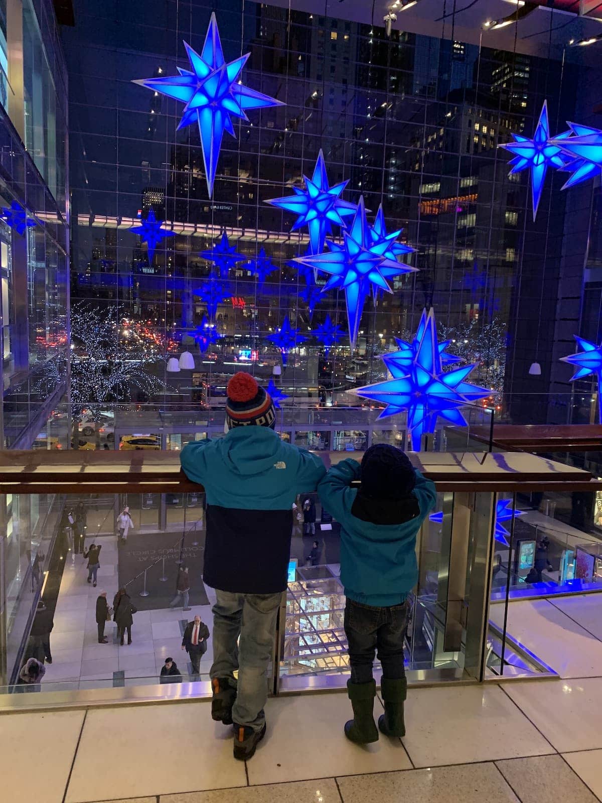 Blake and Porter overlooking the mall