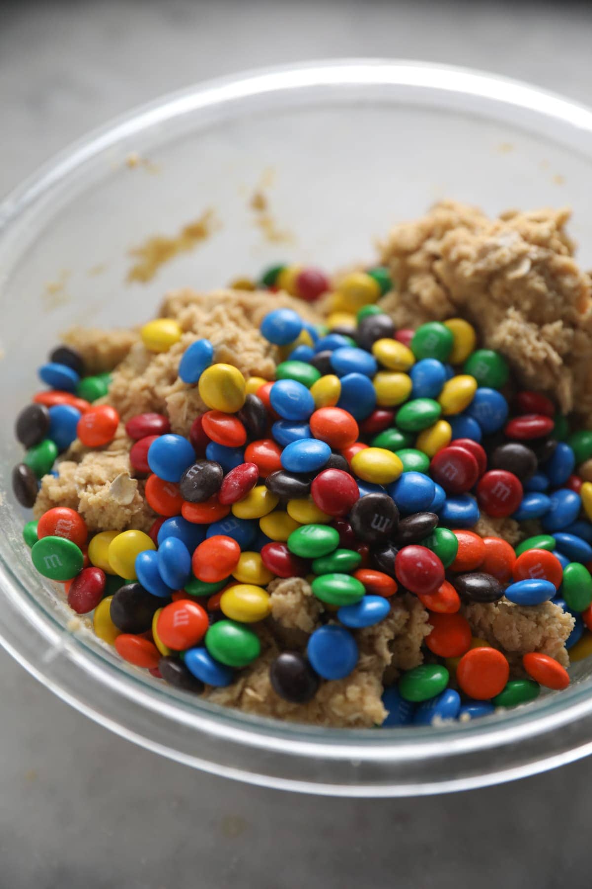 m&ms in cookie dough