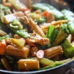 cooked stir fry in pan