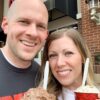 husband and wife holding ice cream