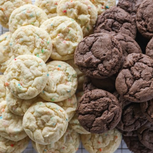 Easy Cake Mix Chocolate Cookies with Mint Chocolate Chips