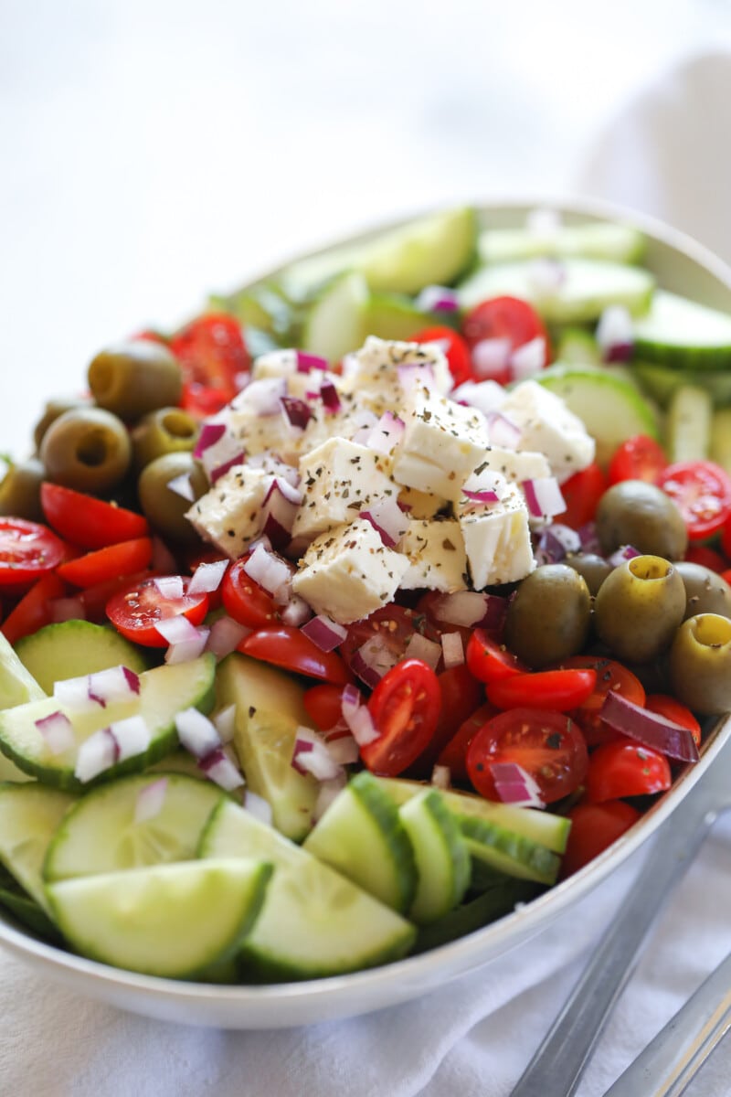 Amazing Greek Salad with Homemade Dressing - Lauren's Latest