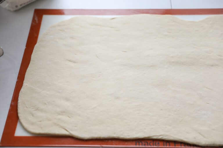 rolled dough in a rectangle