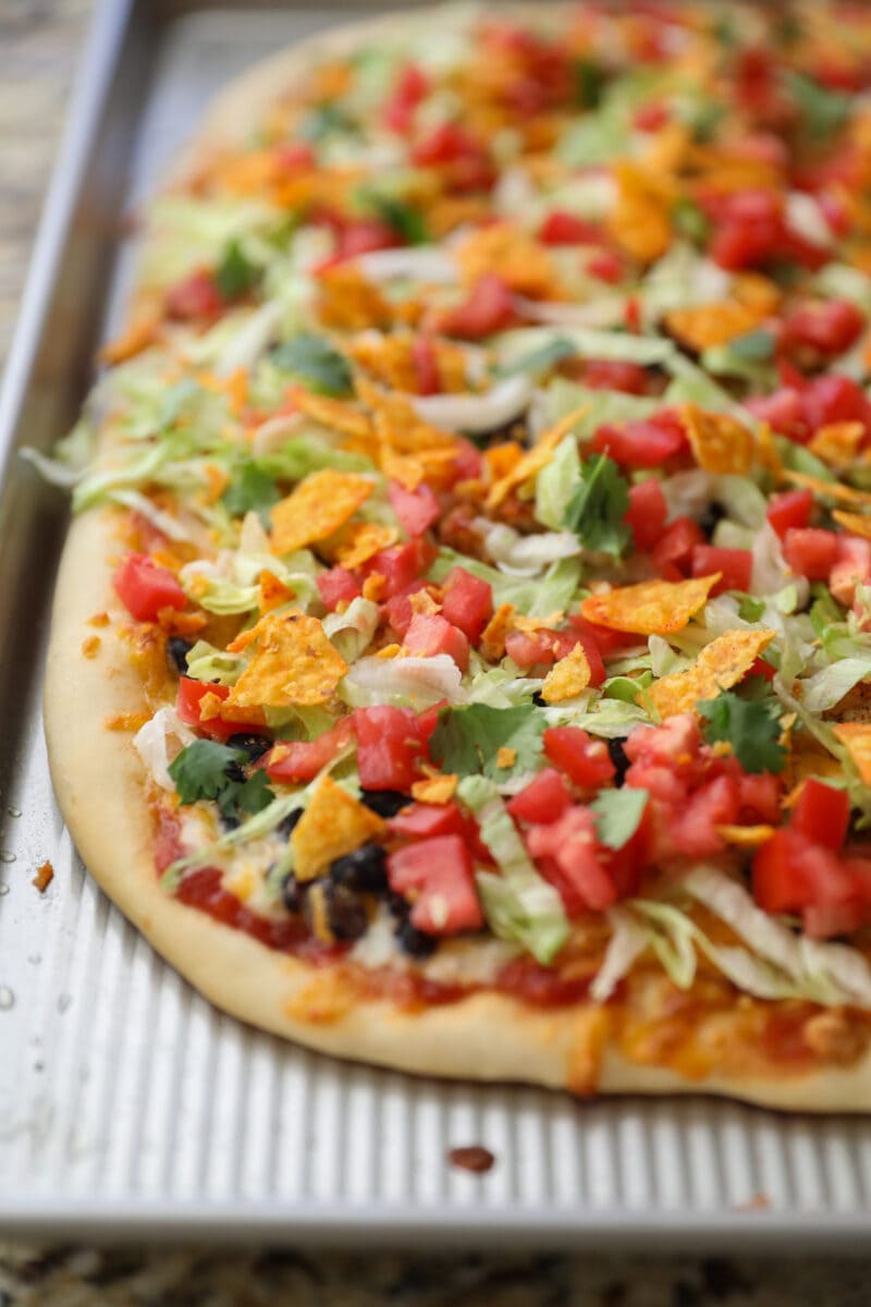 Taco Pizza Recipe (with Doritos!) - Lauren's Latest
