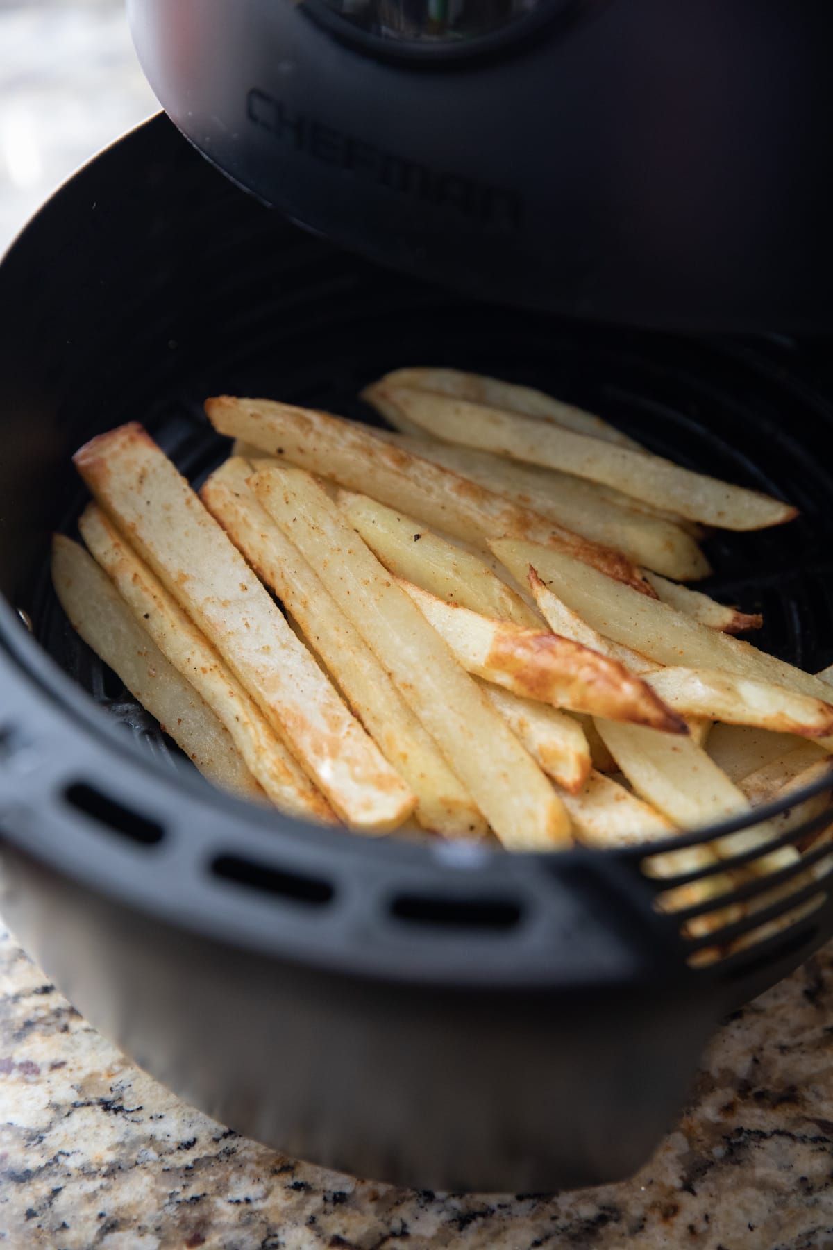 air fryer french fries in basket
