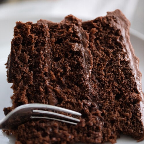 Perfectly Moist Chocolate Cake Recipe (Homemade!) - Oh Sweet Basil