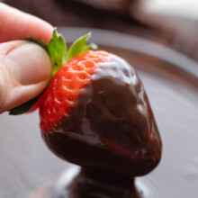 strawberry covered in dipping chocolate