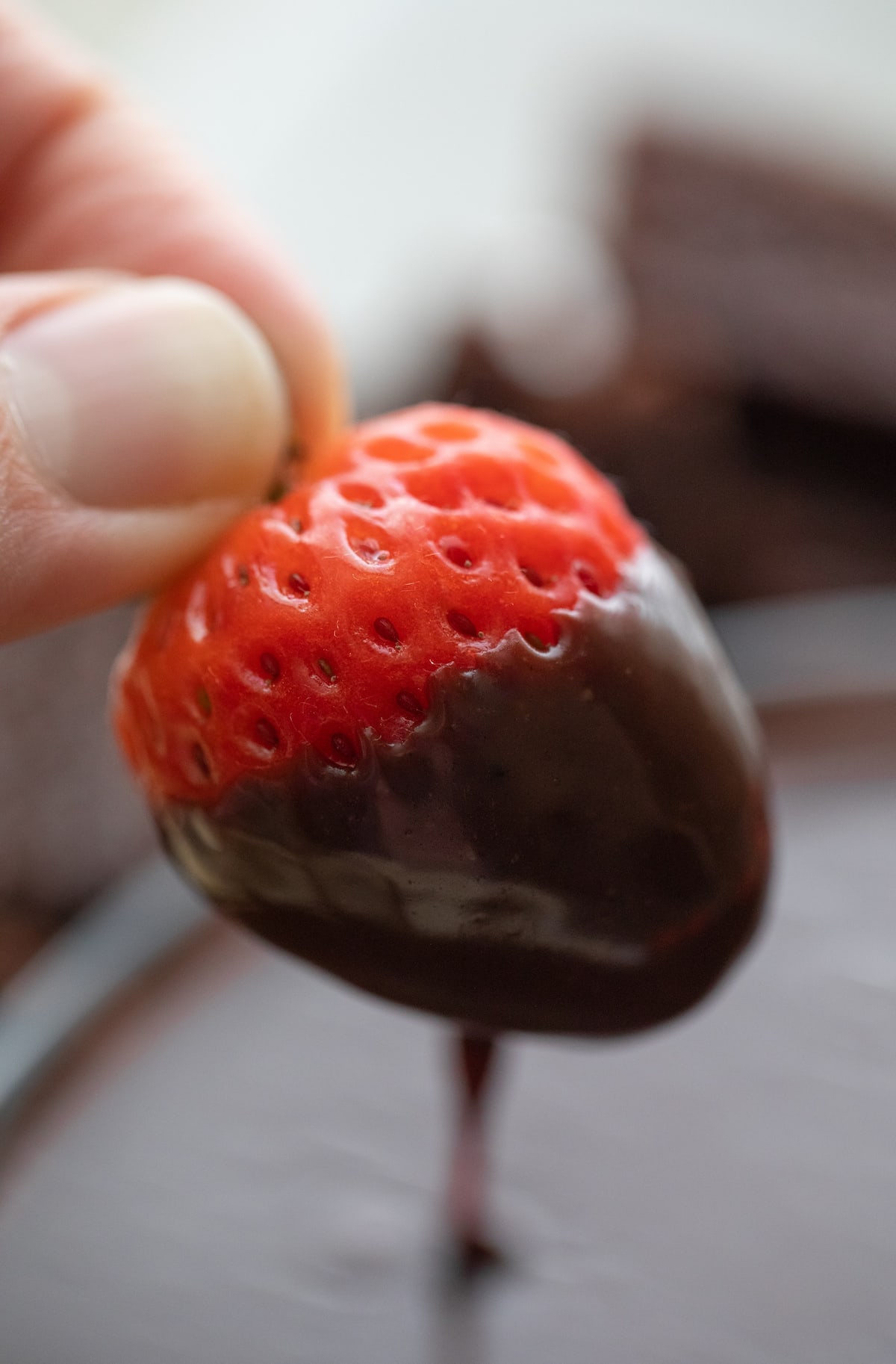 strawberry dipped into chocolate