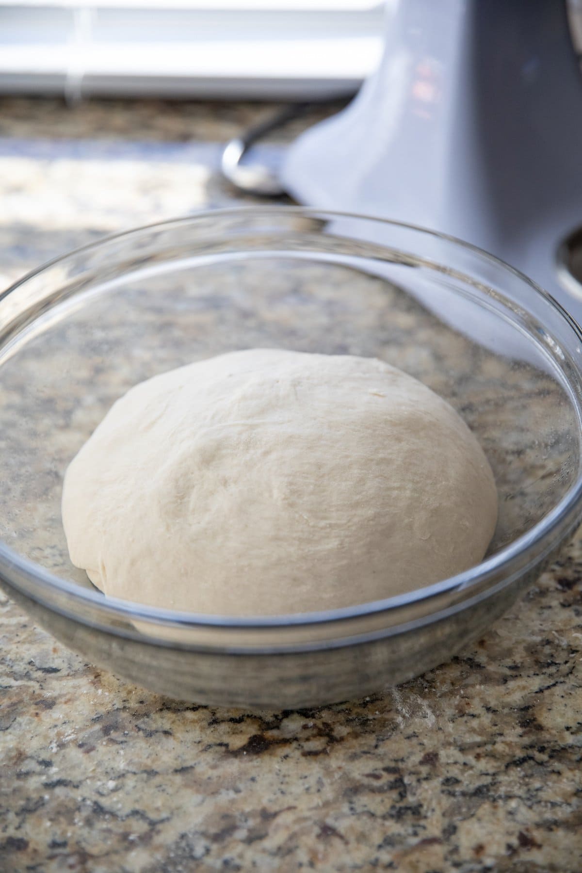 pizza dough ball in large greased bowl
