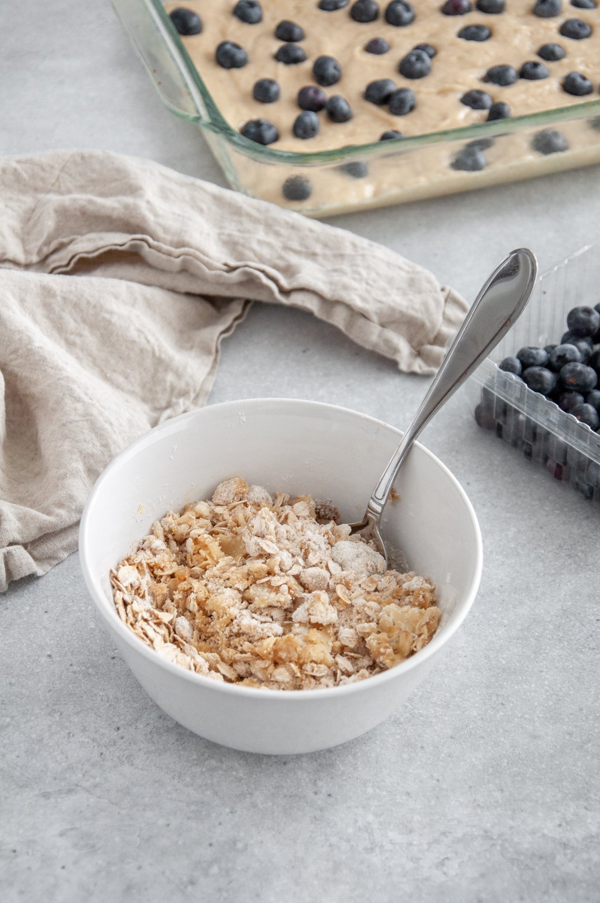 bowl with oat crumb topping