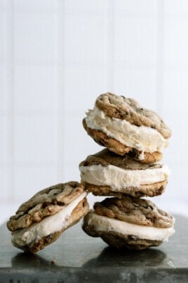 stacked cookie ice cream sandwiches