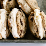 close up of cookie ice cream sandwiches