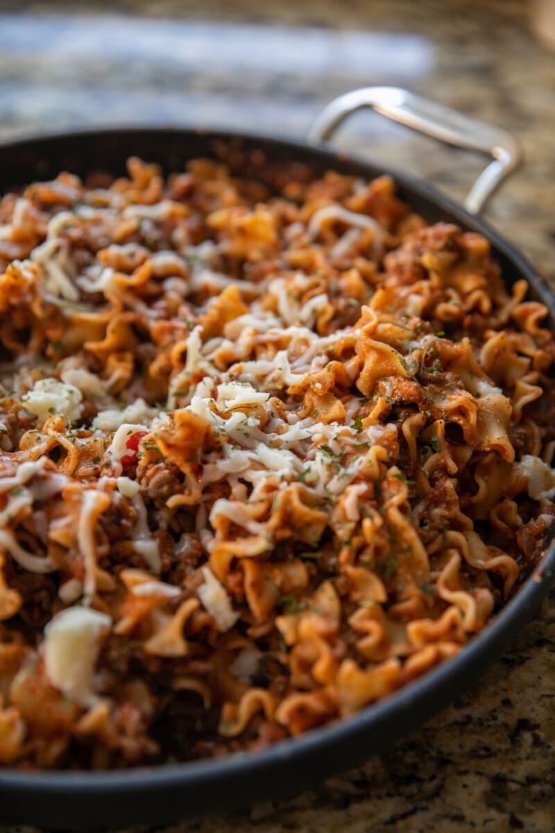 EASIEST Skillet Lasagna Recipe - Lauren's Latest