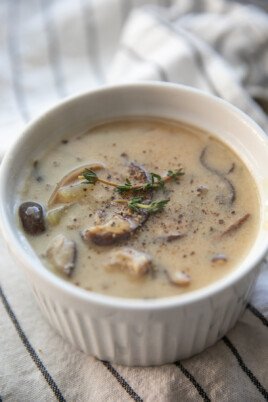 mushroom soup in bowl