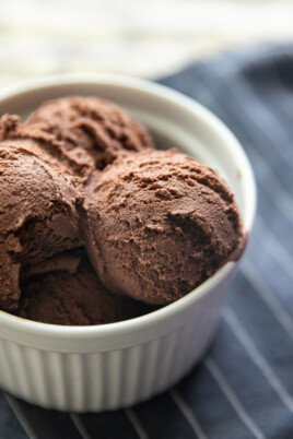 chocolate ice cream in a bowl