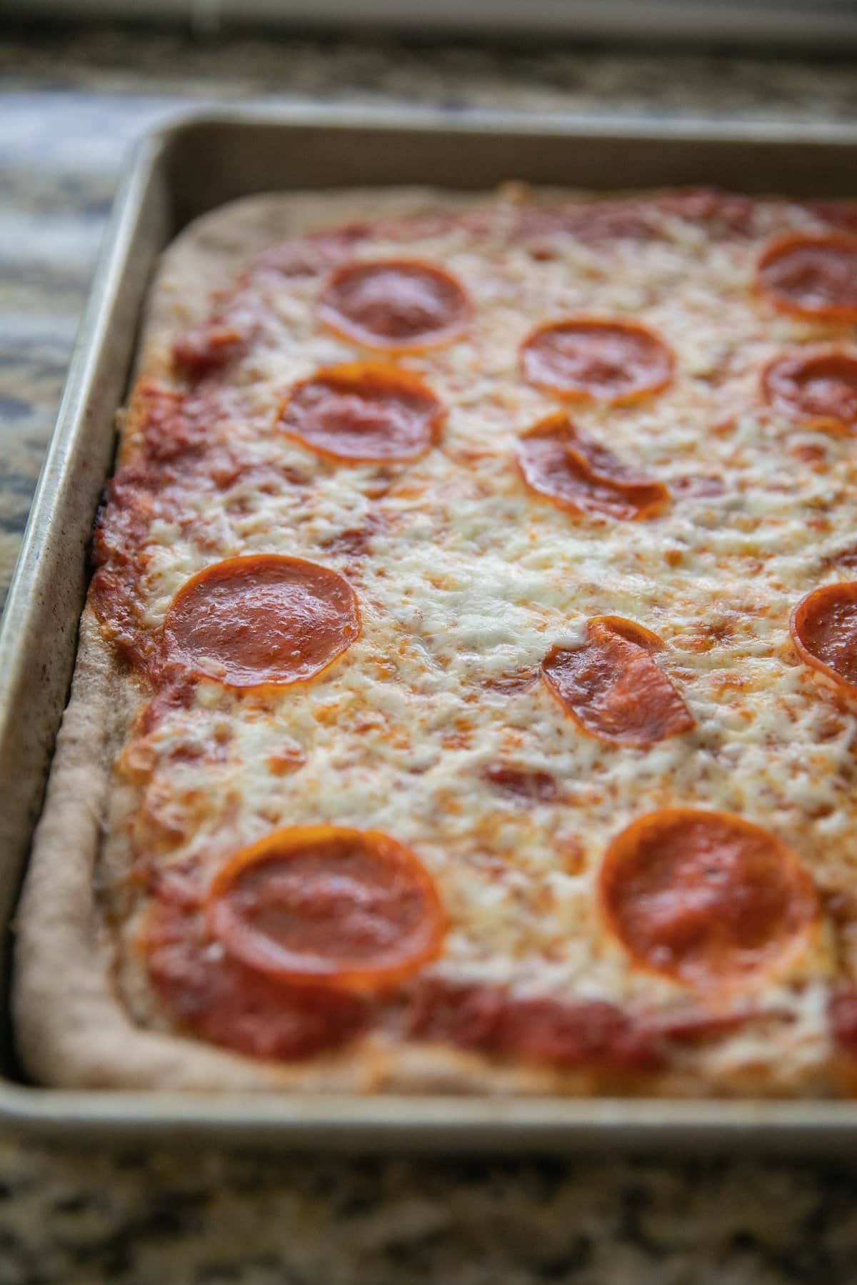 pepperoni pizza made with whole wheat crust