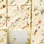 top down view of sliced sugar cookie bars