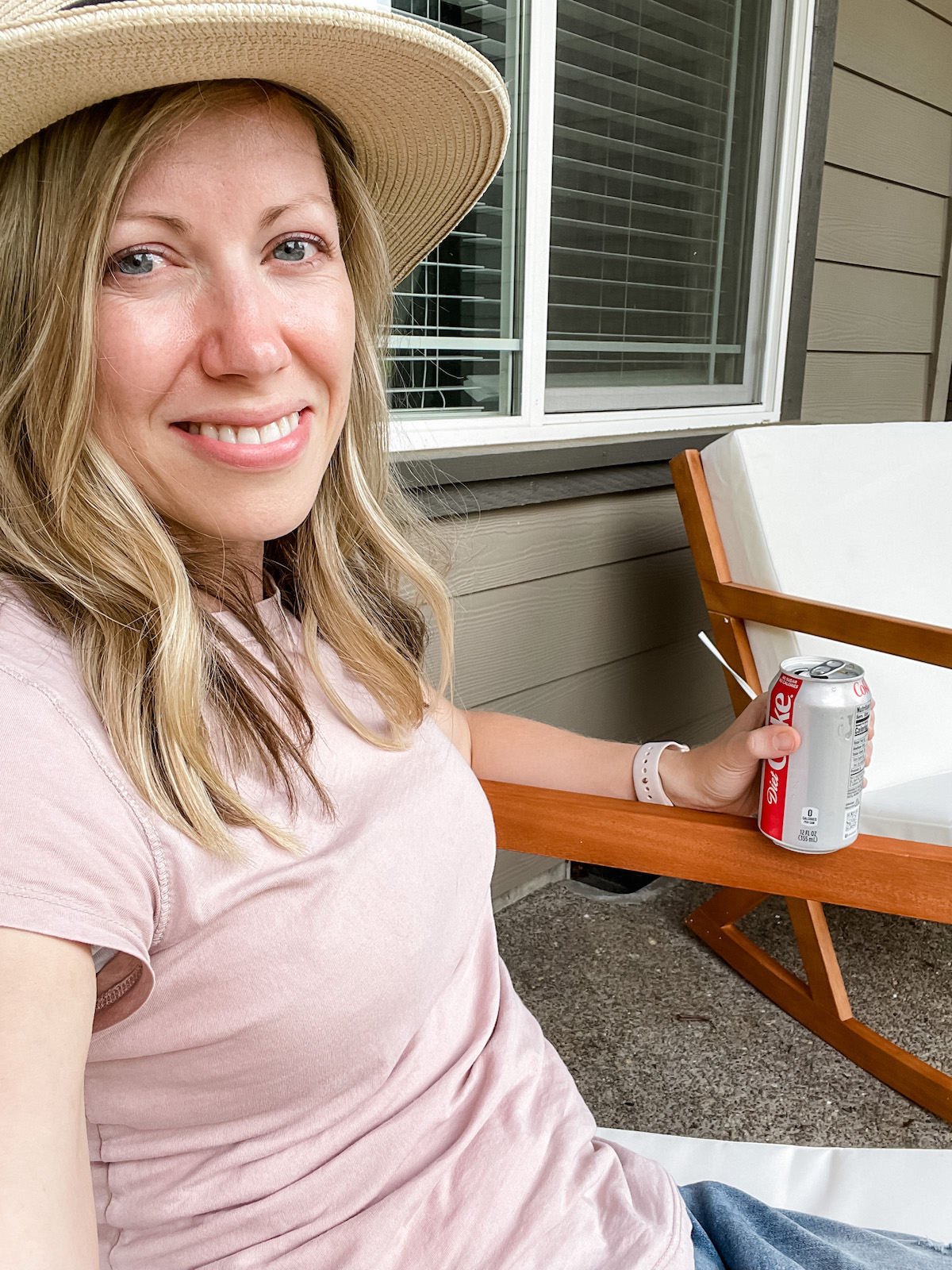 lady sitting on porch